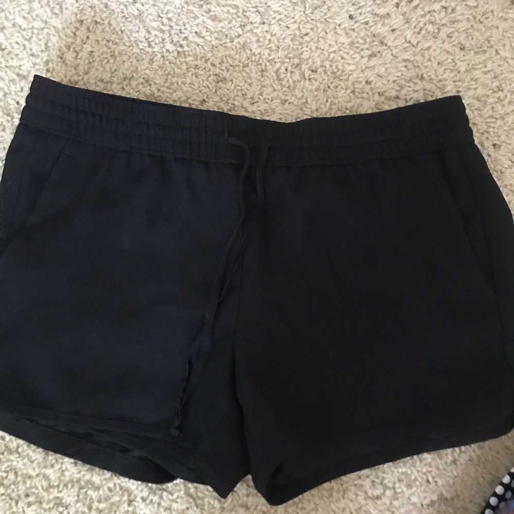 Black draw string shorts